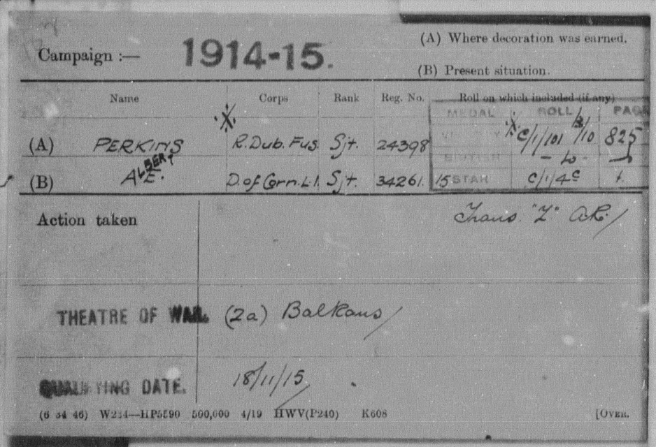 Details of Sue's grandfather's military career emerge from a WW1 medal index card at The Genealogist