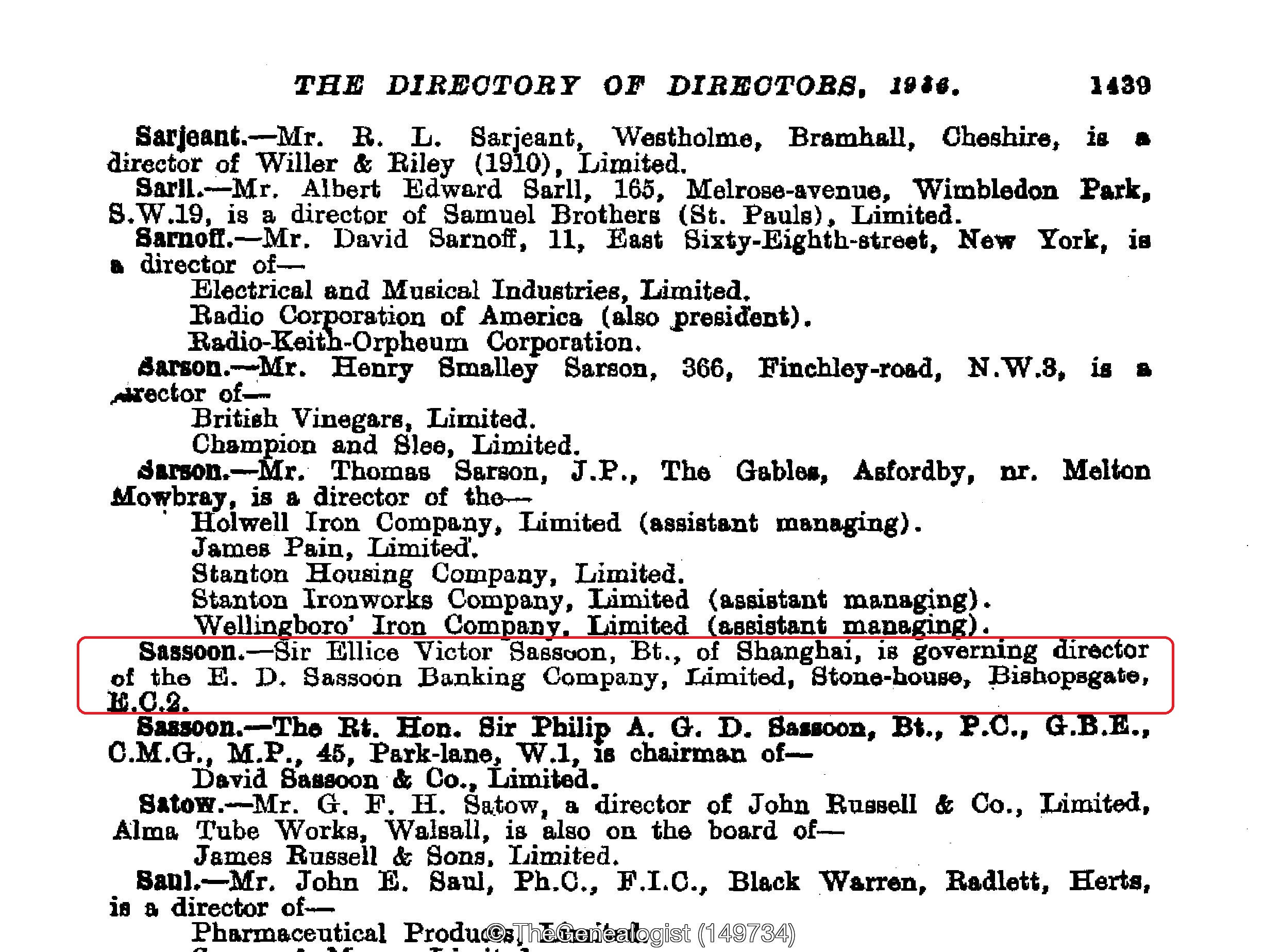 The Directory of Directors 1936 from TheGenealogist's Occupational Records