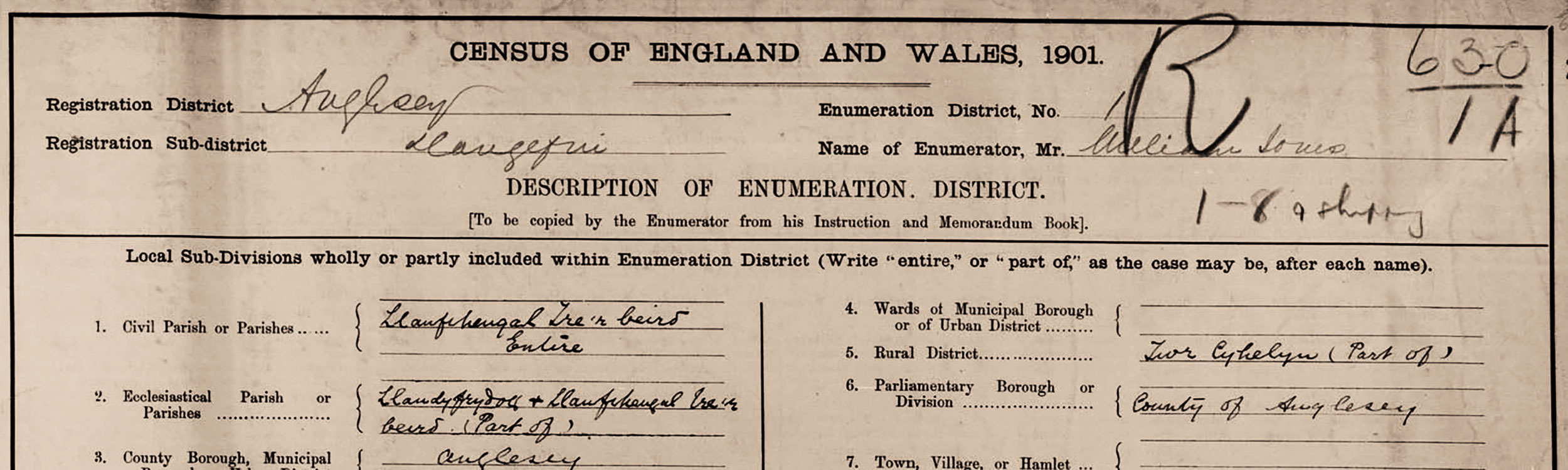 Census 1901 Anglesey