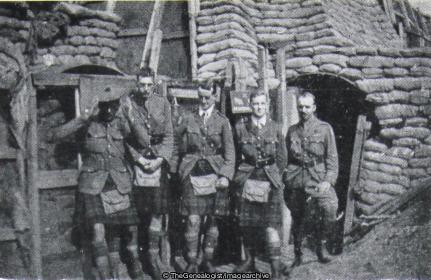7th Battalion Argyll and Sutherland Highlanders D Coy Officers Sept 1917 Canal Bank Ypres (1917, 7th Battalion, Argyll and Sutherland Highlanders, Belgium, Canal, D Company, Dugout, Officers, WW1, Ypres)