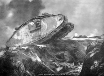 A British Tank ( Artists' Rifles, Tank, Trench, WW1)