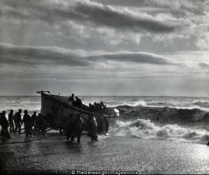 A Life Boat Launching (Lifeboat, Lifeboat Crew, sea)