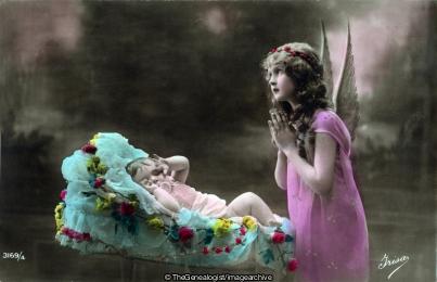 Baby and Angel (Angel, Angels, Baby, Fairy, Greetings Card, Series)