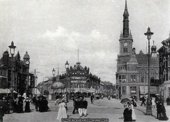 Blackpool Talbot Square 1904 (1/2d, 1904, Blackpool, C1900, Chatham Hill Road, Clock Tower, England, Lancashire, Manchester, Miss, Muriel, parasol, Sutcliffe, Talbot Square)