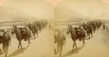 Boer War -  14th Hussars leaving Maitland Camp to join Buller in the thick of hard fighting South Africa (14th Hussars, 3d, Boer War, Camp, Horse, Maitland, Redvers Buller, Regiment, South Africa)
