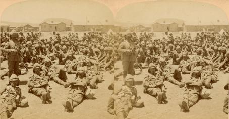 Boer War - Among the fighters for the Queen - At Naauwpoort, before their victorious march to Rensburg, South Africa (3d, At Rest, Boer War, Camp, Naauwpoort, Northern Cape, Rensburg, South Africa)