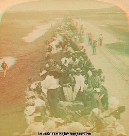 Boer War - First train of refugees out of Kimberley after the siege (Feb 22nd), South Africa (3d, Boer War, Kimberley, Railway, Refugees, South Africa, Train, vehicle)