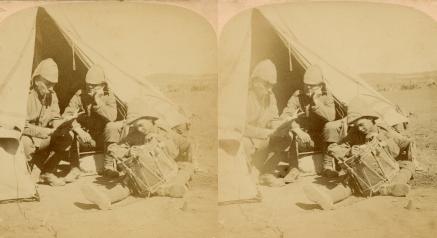 Boer War - The English Drummer Boy's Letter - Writing home to Mother after the Victory at Colesberg, South Africa (3d, Boer War, Colesberg, Drum, Drummer Boy, Letter, South Africa, Tent, Writing)