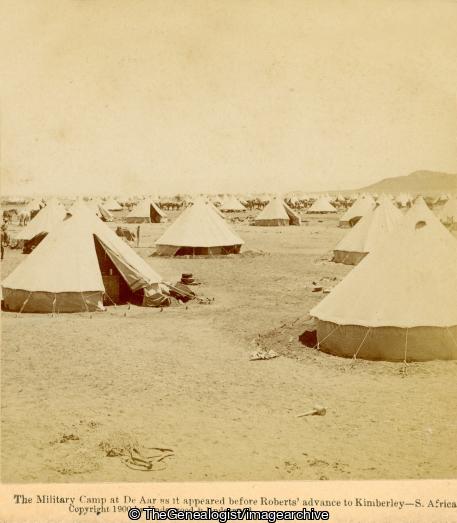 Boer War - The Military Camp at De Aar as it apperared before Roberts' advance to Kimberley - South Africa (3d, Boer War, Camp, De Aar, Kimberley, Lord Roberts of Kandahar, Northern Cape, South Africa, Tent)