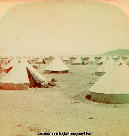 Boer War - The Military Camp at De Aar as it apperared before Roberts' advance to Kimberley - South Africa (3d, Boer War, Camp, De Aar, Kimberley, Lord Roberts of Kandahar, Northern Cape, South Africa, Tent)