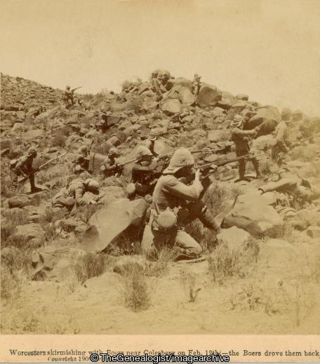 Boer War - Worcesters skirmishing with Boers near Colesberg on Feb 12th - the Boers drove them back (3d, Boer War, Colesberg, Regiment, Skirmishing, South Africa, Worcesters, Worcestershire Regiment)