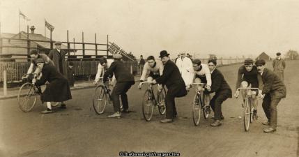 Broughton seated cycle race (Ben Jones, bicycle, Broughton, cycle race, D Hodgett, E Payne, J Denny, J Harvet, seated cycle race)