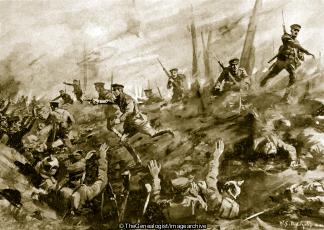 Captain C C Foss DSO and a bombing party of eight recapturing a British position and fifty two Germans (Captain, Charles Calveley Foss, DSO, Grenade, Neuve Chapelle, Nord-Pas de Calais, Recapture, Trench, VC, WW1)