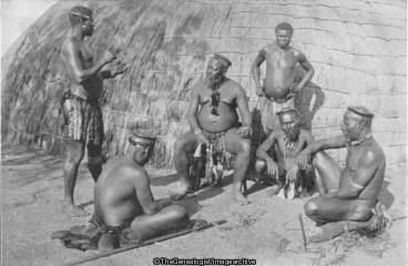 Chief Hlogolo (1897, Africa, Ceremony, Chief Hlogolo, Natal, South Africa, Warriors, Zulu)