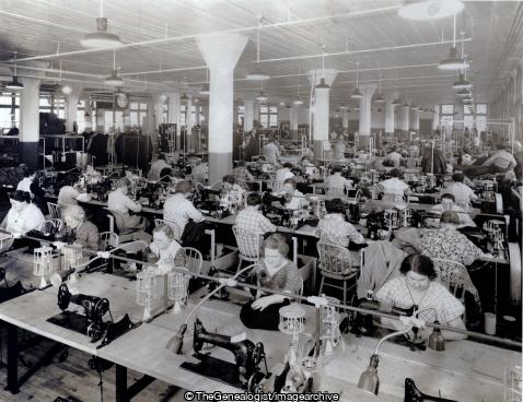 Clothing Industry Ladies Sewing 1920s (C1920, Factory, Factory Worker, Seamstress)