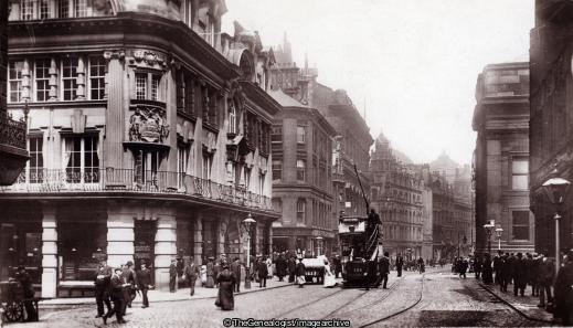 Cross Street Manchester 1908 (1911, 1911-06-05, 22 Dickenson Terrace, Cross Street, Gainsborough, Hill, Lancashire, Lincolnshire, Manchester, Miss, R, tram)