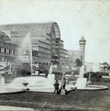 Crystal Palace fountains (3d, C1850, Crystal Palace, England, Exhibition)