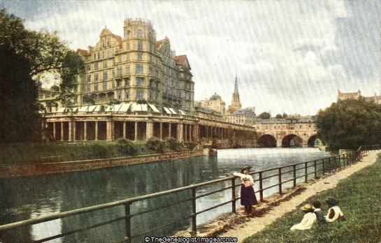 Empire Hotel and Bridge (Avon, Bath, Bridge, Empire Hotel, England, Hotel, pultney bridge, Somerset)