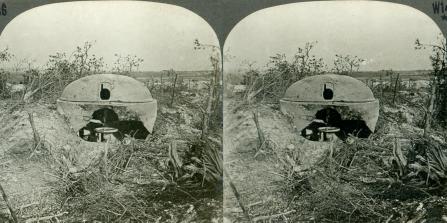 German Steel Cupola for Machine Guns Demolished by the Allies (1918, 3d, Argonne, Argonne Forest, France, Pillbox, Trench, WW1)