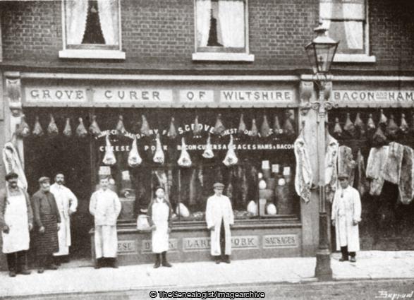 Grove Curer of Wiltshire Bacon and Ham (Bacon Curer, Butcher, England, High Street, Salisbury, shop, Wiltshire)