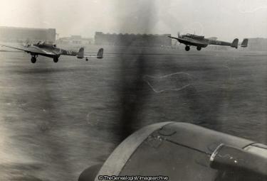 Hampden taking off in formation at Waddington Oct 1939 (Hampden, Waddington)