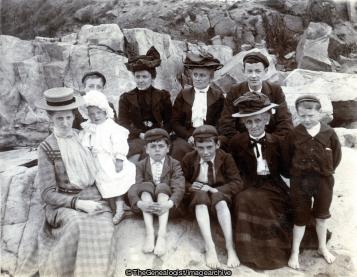 Heysham Rocks Aug 1902 (1902, Baby, boater, bonnet
, bonnet, boy, cap, Children, Family Group, hat, Heysham, Heysham Rocks, Keynsham, Lady, Man, Morecombe, Rock, Rocks, women, Women And Children)