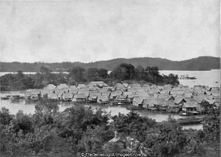 Homes in the Water a Malay Village (House, Malay Peninsula, Malaysia, Pule Brani, River)
