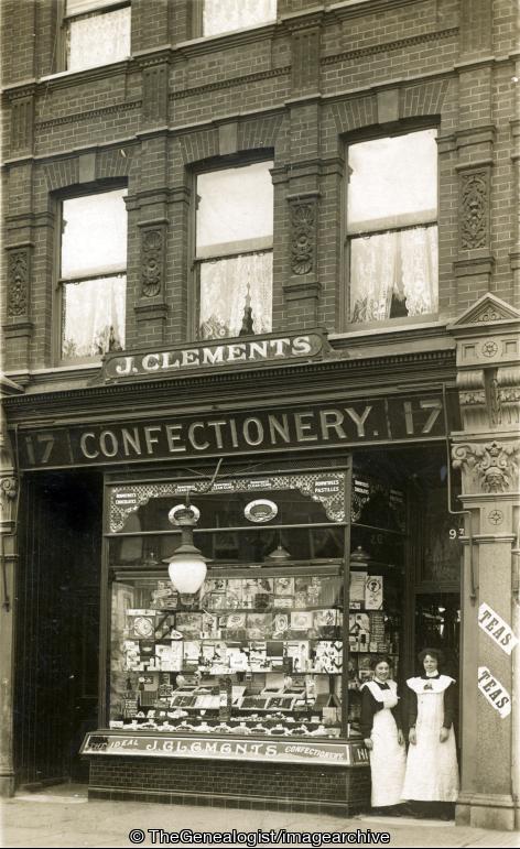 James Clements Confectionery 93 Cricklewood Broadway London (chocolate, Confectionery, Cricklewood Broadway, J Clements, London, shop, Shop Front, Tea)