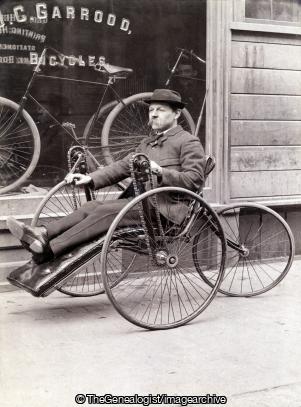 John C Garrood Bicycles Reclining Arm Powered Bike Fakenham Norfolk 1890 (C1890, engineer, England, fakenham, John C Garrood, Norfolk, Tricycle)