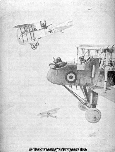Kamerad! at 12,000 feet A German Airman surrendering (Aircraft, Airplane, WWI)