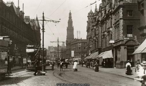 Leeds Duncan St and Victoria Rd 1905 (1905, C1900, Duncan Street, Holy Trinity, horse and cart, Leeds, tram, Victoria Road)