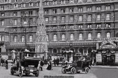 London Charing Cross Station C 1925 (C1925, Car, Charing Cross, England, London, Railway Station)