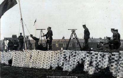 Lydd Sep 10th 1910 Observation of Fire Instruction (1910, England, Kent, Lydd, Officers, Telescope)