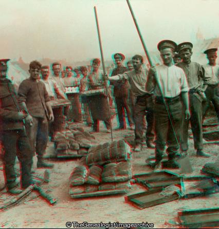 Making Bread for British Troops Camp Scene France (3d, Baker, bread, British, C1917, France, Soldiers, WW1)