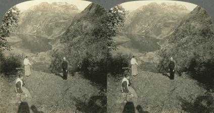 Making Hay in the Mountains above Marok and Geirangerfjord, Norway (3d, Geirangerfjord, Marok, Norway)