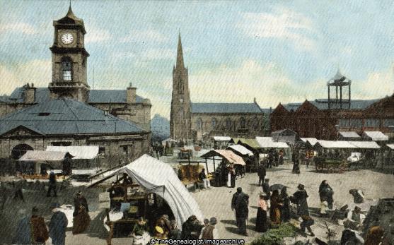 Market Place, Market Day, Middlesbrough (1903-11-05, 22 Gatsby Mount, Bradford, C1900, England, Flemming, K, Market, Market Day, Market Place, Middlesbrough, Miss, Mrs, Townsby, Yorkshire)