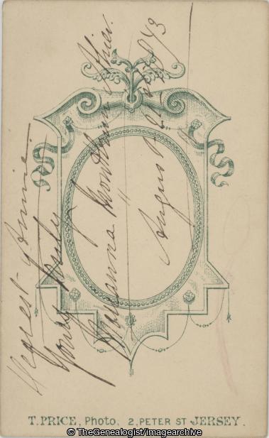 Marrianna Montburn Ahier 24 Aug 1873 (1873, Jersey, Marrianna Montburn Ahier, T Price 2 Peter Street Jersey)