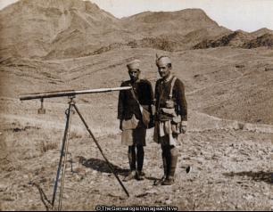 Men of Rajputana Rifles (C1930, India, Landi Kotal, North West Frontier Province, Pakistan, Rajputana Rifles, Telescope)