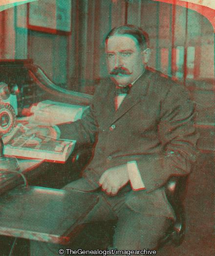 Mr Sears R W Sears President Sears Roebuck and Co at His Desk (3d, Chicago, Illinois, Richard Warren Sears, Sears Roebuck and Company)