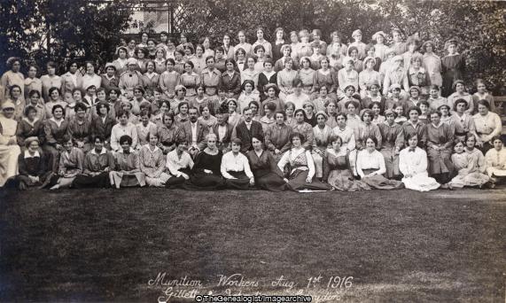 Munition Workers Gillett and Johnston Croydon 1st Aug 1916 (Gillett and Johnston, Group Photograph, Munition Workers, WW1)
