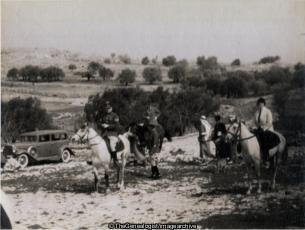 Nabi Samweil Police Horses (C1930, Car, Horse, Jerusalem, Nabi Samwil, Palestine, Police)