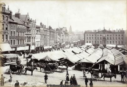 Nottingham Market Place 1890 (1890, England, Horse and Carriage, Long Row, Market Place, Market Street, Nottingham, vehicle)