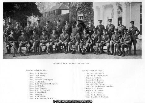 Officers Royal Gloucestershire Hussars at Newbury November 1914 (1914, Berkshire, England, Newbury, Officers, Royal Gloucestershire Hussars, WW1, Yeomanry)
