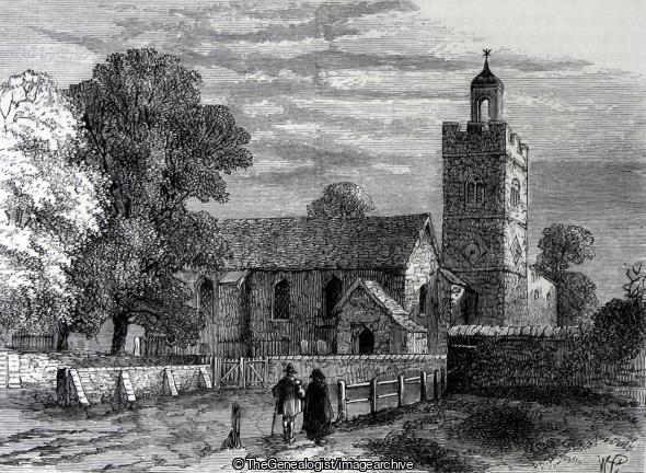 Old Camberwell Church in 1750 (Camberwell, Church, London, St Giles)