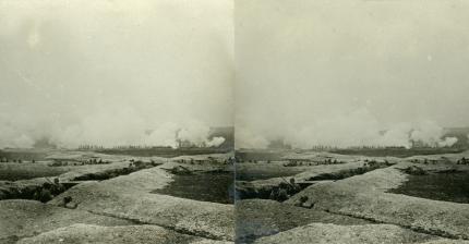On All Sides Round a Great Furnace Flamed - German Attack North Compiegne France (3d, Barrage, C1917, Compiegne, France, French, Picardie, Soldiers, Trench, WW1)