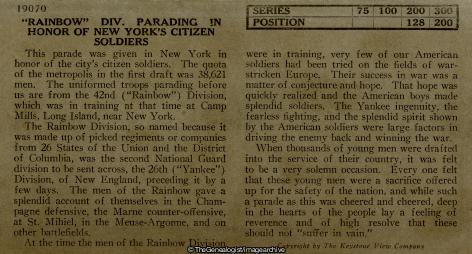 One of New Yorks Greatest Military Spectacles The Rainbow Division Parading in Honor of Citizen Soldiers (1917, 3d, 42nd Division, New York, New York State, U.S.A., WW1)