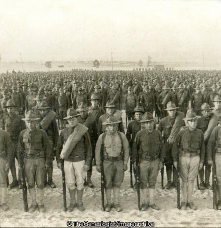Our Answer to the Kaiser 3000 of Americas Millions Eager to Fight for Democracy (3d, American, C1917, Camp, Soldiers, U.S.A., WW1)