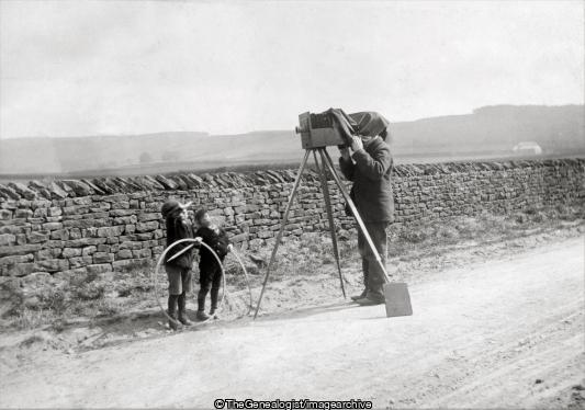 Photographer C1900 (Box camera, countryside, Hoop and Stick, Photographer, Road, tripod)