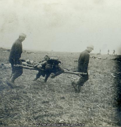 Picking Up the Severly Wounded from among the Dead Battlefield Scene France (3d, C1917, France, Stretcher, Stretcher Bearer, Wounded, WW1)