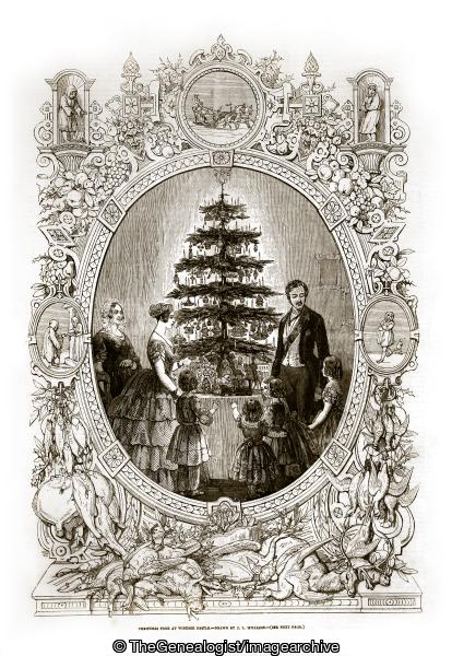 Prince Albert and Victoria around the christmas tree (Christmas tree, Prince Albert, Queen Victoria)